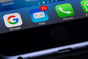an iPhone email app icon.